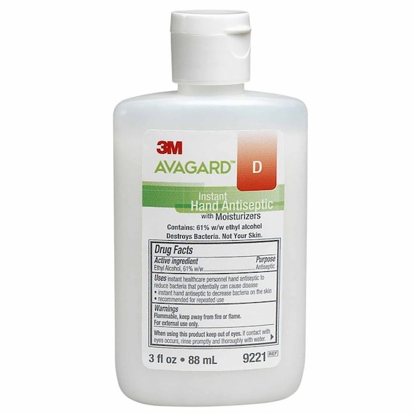 3M Avagard D Hand Sanitizer 3 oz. Ethyl Alcohol Gel Bottle, 48PK 9221 - main